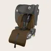 A child car seat with brown fabric inserts and black straps, shown against a plain background. Produktbild-Vorschau
