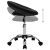 A black adjustable stool with a chrome base and wheels. Náhled obrázku produktu