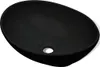 vidaXL Lavabo in Vetroceramica ovale nero 40 x 33 cm Anteprima dell’immagine prodotto 7