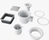 A collection of plumbing parts for a shower drain. Produktbild-Vorschau