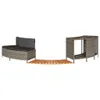 vidaXL Whirlpool-Umrandung Grau Poly Rattan und Massivholz Produktbild-Vorschau 4