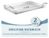 lot de 2 plaques à pâtisserie en acier inoxydable résistant Voir les images du produit 2