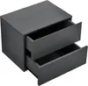 A dark gray nightstand with two open drawers, shown from a slightly elevated angle against a white background. Anteprima dell’immagine prodotto