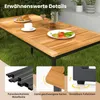 Akazienholz Esstisch, 140 cm rechteckiger Gartentisch mit Produktbild-Vorschau 5