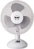 A white table fan with a circular grill and a central logo. Produktbild-Vorschau