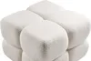 BELIANI Taburet krémově bílý buklé čalounění 60 x 60 Náhled obrázku produktu 4