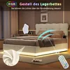 Lit boxspring double 140x200 cm avec éclairage LED, lit Voir les images du produit 4