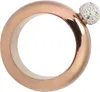 A rose gold colored bracelet flask with a crystal-covered cap sits on a white background. Podgląd zdjęcia produktu