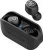 A pair of black JLab GO Air True wireless earbuds are shown in their charging case, with one earbud outside the case. Anteprima dell’immagine prodotto