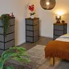 Comodino Relaxdays, 4 cassetti in tessuto, metallo, effetto Anteprima dell’immagine prodotto 8