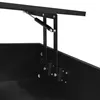Close-up view of the lifting mechanism of a black table. Voir les images du produit