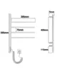 Diagram showing dimensions of a heated towel rack. Podgląd zdjęcia produktu