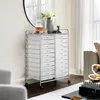 A rolling storage cart with white drawers is placed in a well-lit room. Podgląd zdjęcia produktu