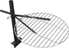 A black metal stand with a round silver grill grate. Produktbild-Vorschau