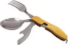 4in1 Camping Besteck klappbar in Gelb (Gold), Reisebesteck Produktbild-Vorschau 1