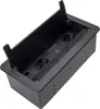 A black furniture-integrated power outlet with various ports. Produktbild-Vorschau