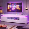INONEFT TV-meubel met LED-verlichting, glanzend TV-kastje Productafbeelding-voorbeeld 2