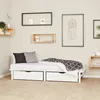 Homestyle4u drevená posteľ 90x200 biela - posteľ pre Náhľad obrázku produktu 2