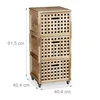 Relaxdays Rollcontainer Holz, 3 Fächer, Produktbild-Vorschau 3