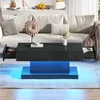 Merax 100x50x45cm konferenčný stolík s 2 zásuvkami a LED Náhľad obrázku produktu 2