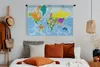 MuchoWow® Wandteppich Wandbehang Weltkarte - Farben - Produktbild-Vorschau 5