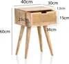 FineBuy Nachtkonsole Mango Massivholz Rattan Schublade – Produktbild-Vorschau 3