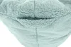 A close-up view of a light blue, fuzzy beanbag chair with a handle. Náhľad obrázku produktu