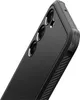Close-up view of the back of a black smartphone case, showing the camera lens area and textured side. Anteprima dell’immagine prodotto