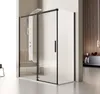 A modern bathroom with a sleek black-framed shower enclosure. Produktbild-Vorschau