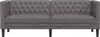 Canapé à 3 places Chesterfield gris similicuir Voir les images du produit 4