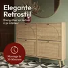 CASABEL Schoenenkast 4 Kleppen, Retrostijl, Licht Hout Productafbeelding-voorbeeld 6