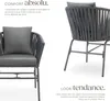 Ensemble de chaises VALEIRAS effet corde tressée - Lot de 2 Voir les images du produit 3