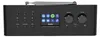 A front view of a black digital radio with a screen displaying Spotify icons. Voir les images du produit