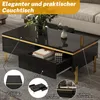 Table basse brillante Merax avec 2 tiroirs et éléments Voir les images du produit 5