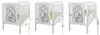 Three images of a crib showing how to adjust the side rail. Produktbild-Vorschau