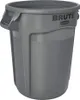 A gray trash can with handles and branding. Podgląd zdjęcia produktu