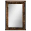A front view of a wooden framed mirror with a rustic finish. Náhled obrázku produktu