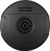 A top-down view of a black, circular car subwoofer. Produktbild-Vorschau