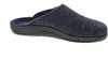A single blue felt slipper is shown against a white background. Voir les images du produit