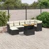 Design 8-tlg. Garten-Sofagarnitur mit Kissen Schwarz Poly Produktbild-Vorschau 1