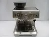 A silver Sage espresso machine with a grinder on top, shown from the front against a white background. Produktbild-Vorschau