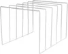 A white wire rack designed to store and organize items, likely records or books, with multiple vertical dividers. Anteprima dell’immagine prodotto