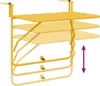 A yellow hanging balcony table shown in multiple positions to indicate adjustability. Anteprima dell’immagine prodotto