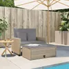 vidaXL Gartensofa mit Kissen 2-Sitzer Beige Poly Rattan Produktbild-Vorschau 3