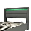 Letto imbottito Flieks 160x200cm con LED, letto Anteprima dell’immagine prodotto 9