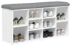 vidaXL Lavice na boty bílá 102 x 32 x 50 cm Materiál na Náhled obrázku produktu 7