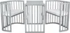 A three-piece baby crib set with mattresses, arranged in a semi-circle with a central connecting piece. Produktbild-Vorschau