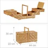 Relaxdays Nähkästchen Bambus XXL, viele Fächer, Nähkasten Produktbild-Vorschau 2