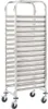 vidaXL Tablettwagen für 16 Tabletts 38x55x163 cm Edelstahl Produktbild-Vorschau 6