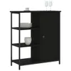 A black sideboard with shelves and a cabinet door, displayed against a white background. Voir les images du produit